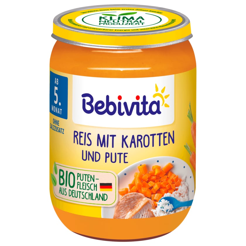 Bebivita Bio Reis mit Karotten und Pute 190g